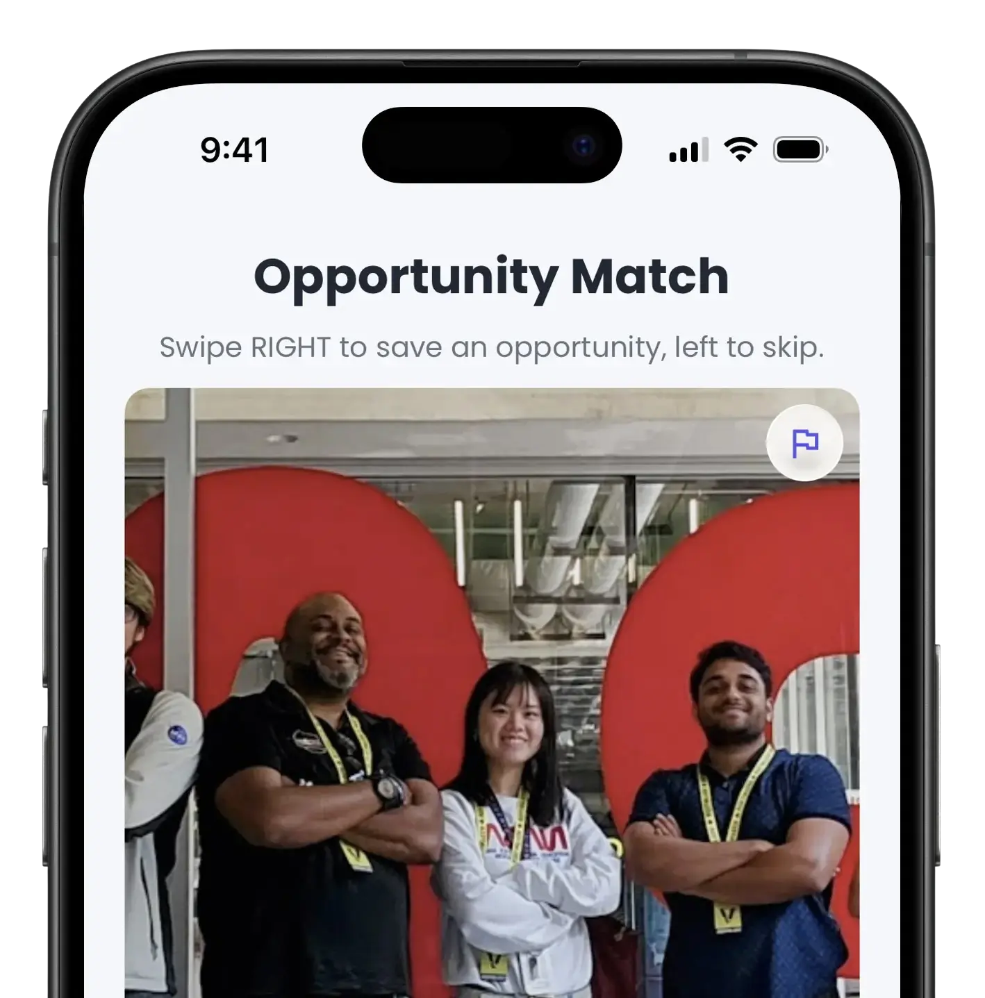 EC-AI mobile app showing personalized extracurricular opportunity matching